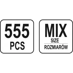 Zestaw zawleczek-przetyczek  555 szt. mix
