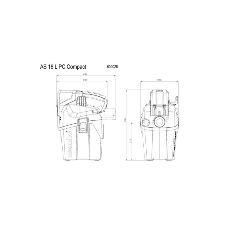 Odkurzacz Metabo AS 18 L PC Compact / 602028850 18V 6l 120mbar kl. L BODY