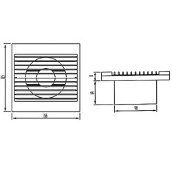 Wentylator ścienny DOSPEL 007-1130 Styl Ø100 WCH 100m3/h IPX4 15W 40dB biały