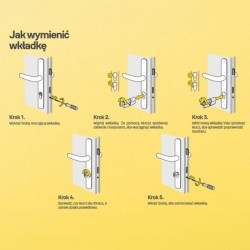 Wkładka do drzwi zamka Yeti WY500 30/50 nikiel satynowy 3 klucze LOB Yale Assa Abloy