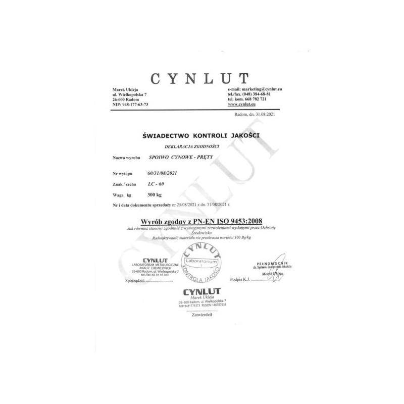 Cyna laski LC 60  (1szt)